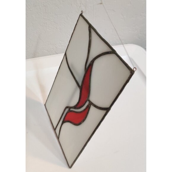 Cross And Flame Stained Glass Window Hanging Sun Catcher 8x6” - Picture 7 of 11